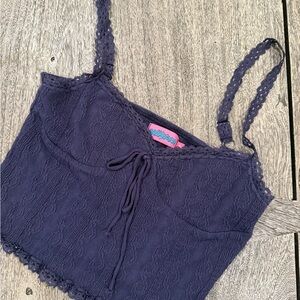 Edikted Lace Trim Navy Camisole
